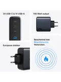 Charge M6140 - Snellader - 140W 4-in-1 GaN