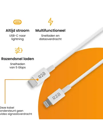 USB-C naar Lightning Kabel - 2 Meter