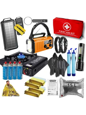 Noodpakket XXL-Noodradio, Kooktoestel & Powerbank