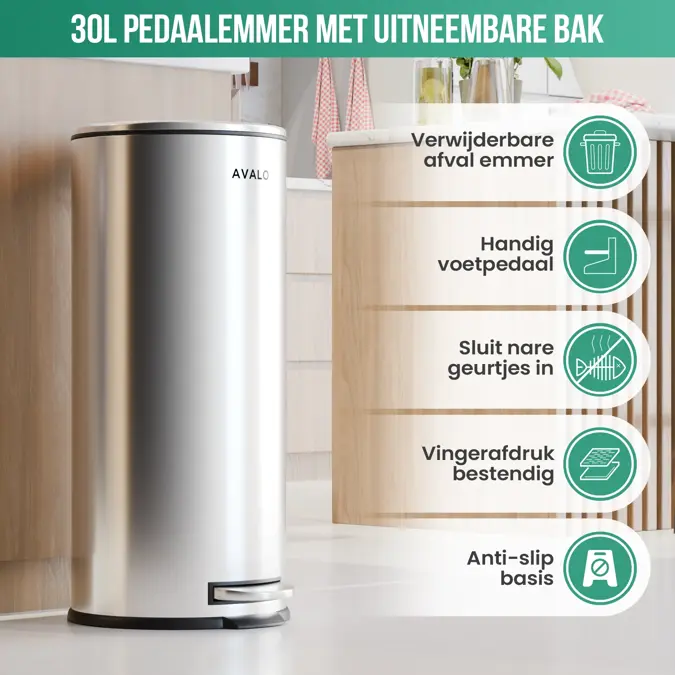 Avalo Pedaalemmer 30L - RVS