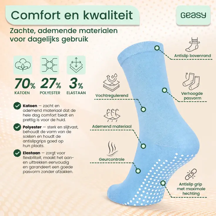 GEASY Antislip Sokken 3 paar - Flex Grip