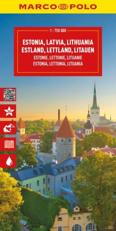 wegenkaart Estonia, Latvia, Lithuania