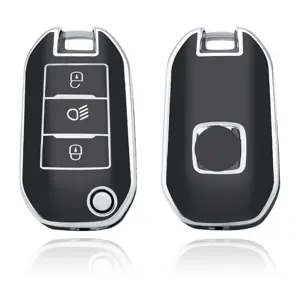 TPU Sleutelhoesje voor Peugeot zwart A3B
