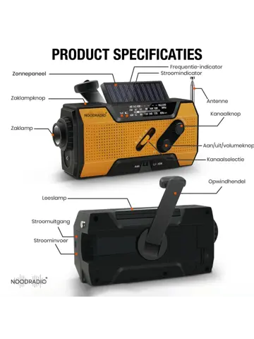 Noodradio® Solar Opwindbaar Met Batterijen
