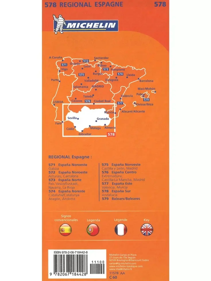 Michelin wegenkaart Regional 578 Spanje zuid