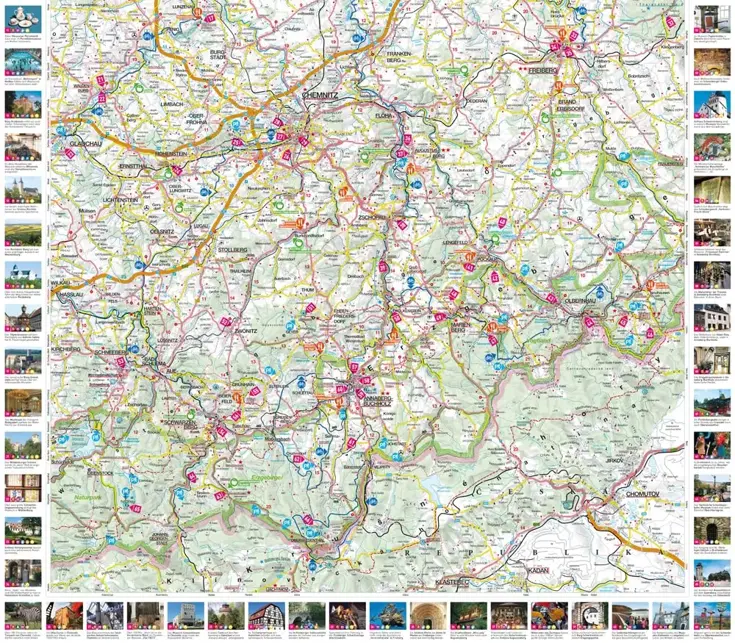 Toeristische kaart FZK 23 Erzgebirge Chemnitz