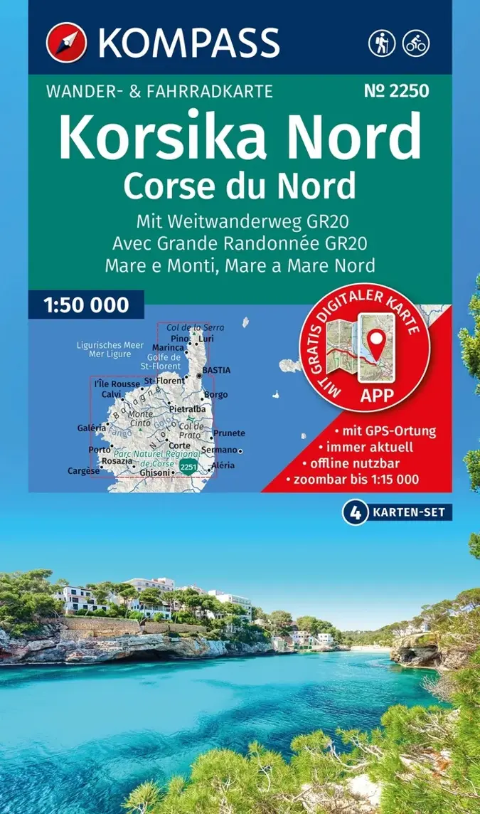 Kompass Wandelkaart WK2250 Corsica Noord