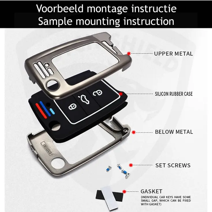 Metalen Sleutelhoesje voor Volkswagen grijs B3
