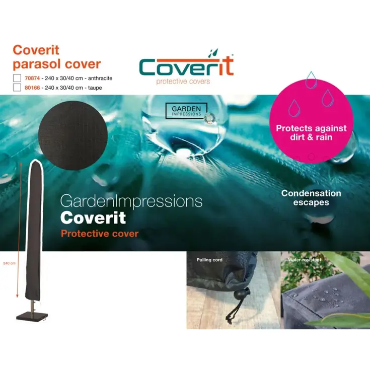 Lotus Stokparasol incl voet en hoes