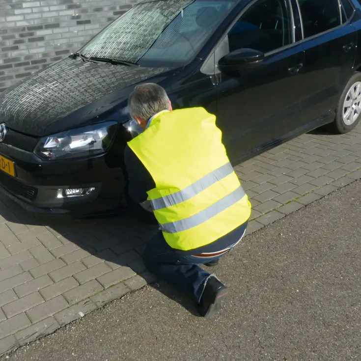 Veiligheidsvest geel met reflecterende strepen