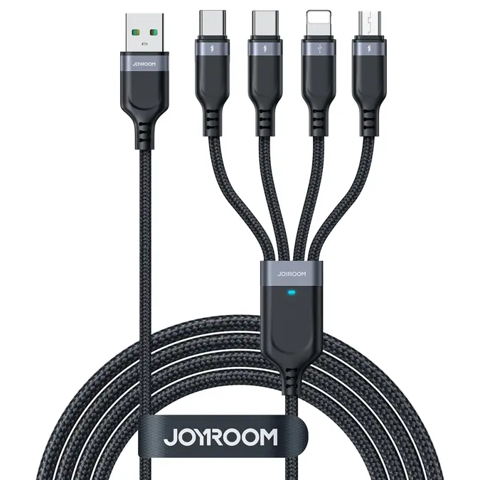 4-in-1 Multikabel - Zwart - Joyroom