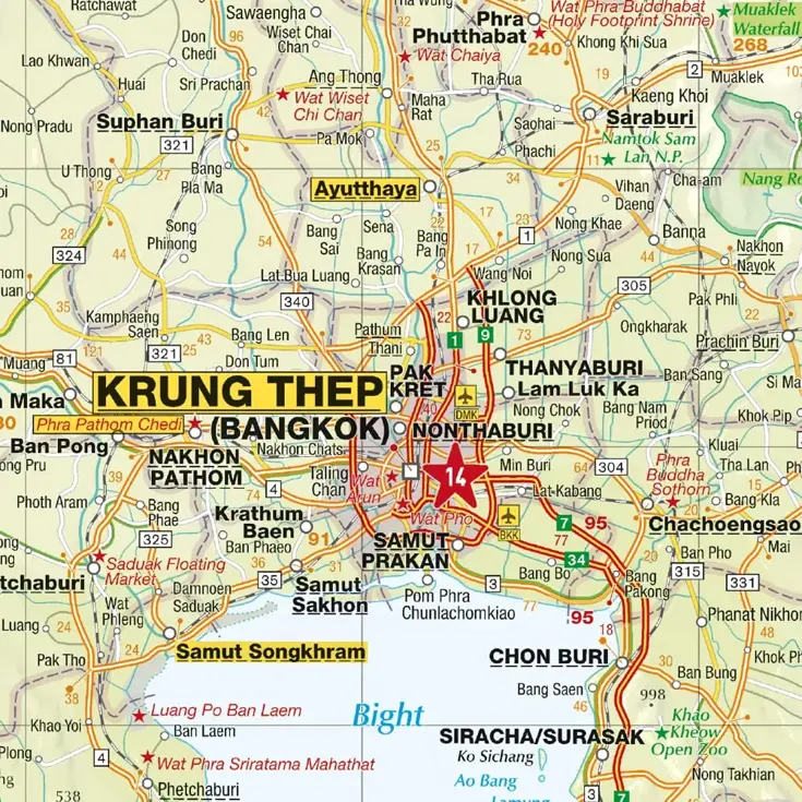 Wegenkaart Thailand - Vietnam - Myanmar