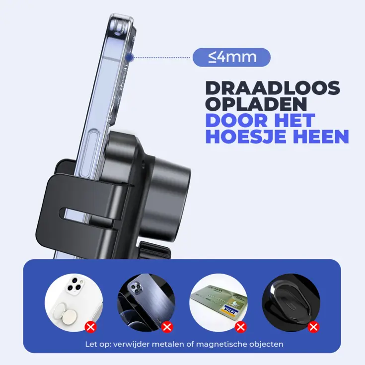 Wegman Telefoonhouder Auto Draadloze Oplader