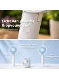 Oplaadbare Handventilator - Wit/Blauw