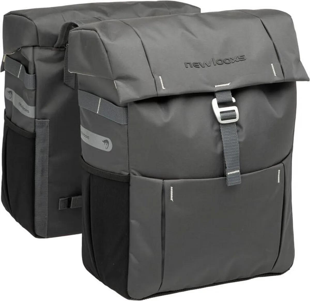 New Looxs  Dubbele Fietstas Vigo 37 Liter  Grijs