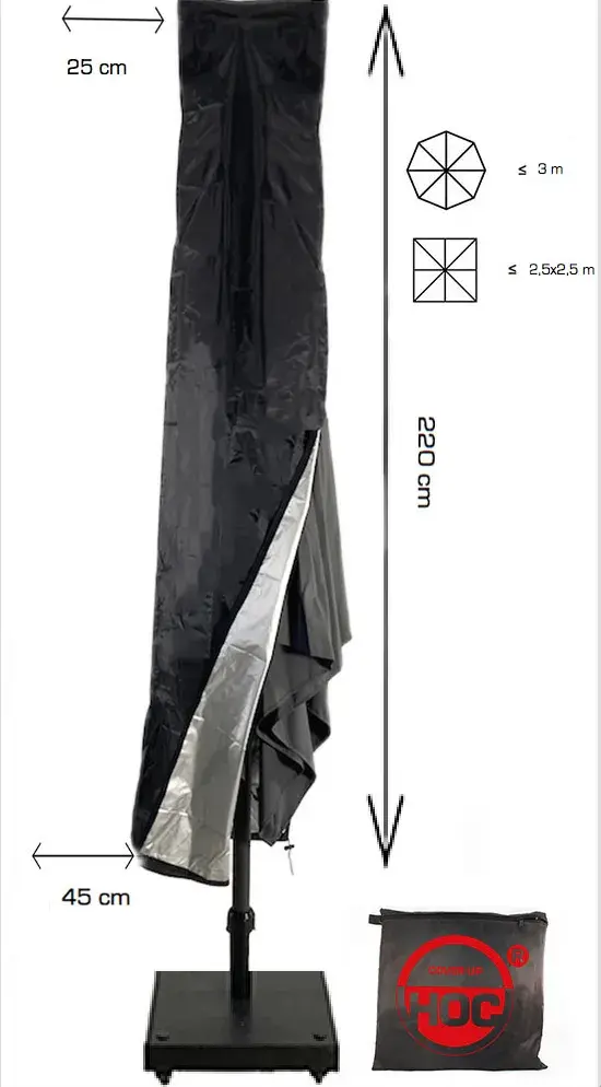 Zweefparasol hoes 220x25x45 cm - Green