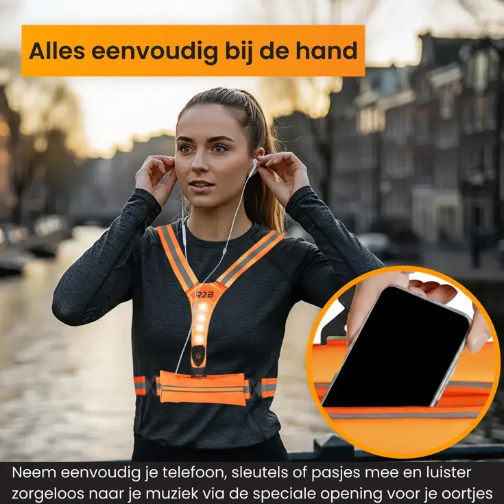 Hardloopvest met Opbergvak - Verlichting