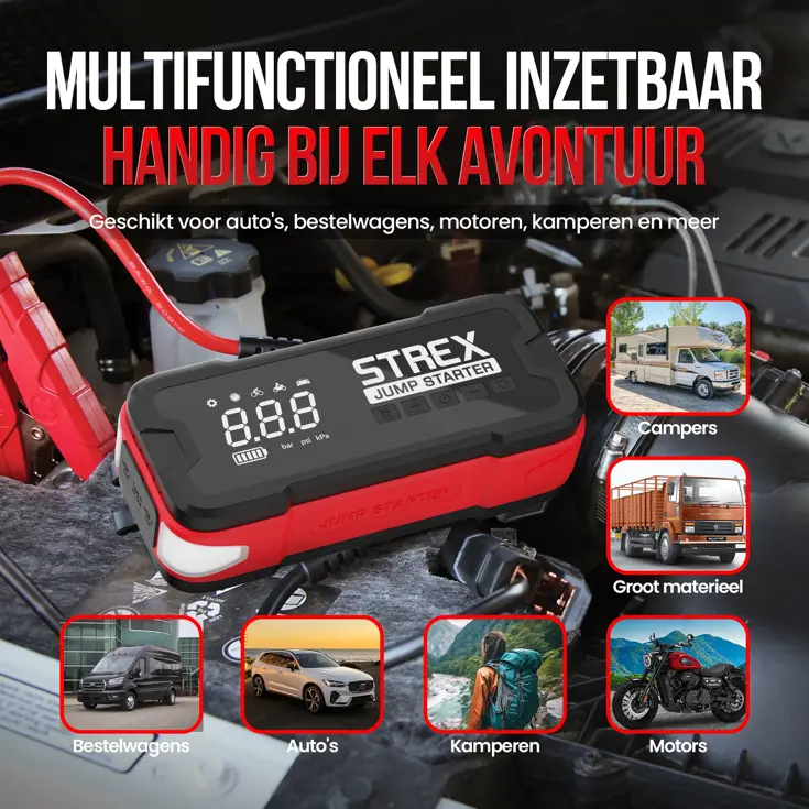 Jumpstarter voor Auto met Compressor