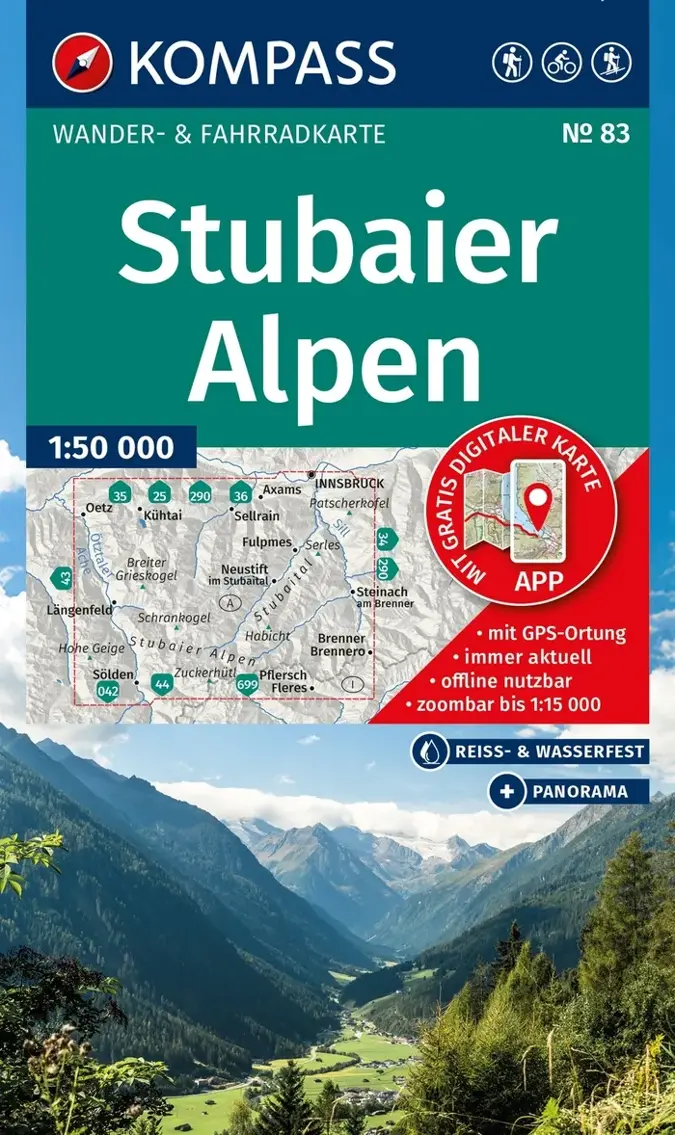 Kompass Wandelkaart WK83 Stubaier Alpen