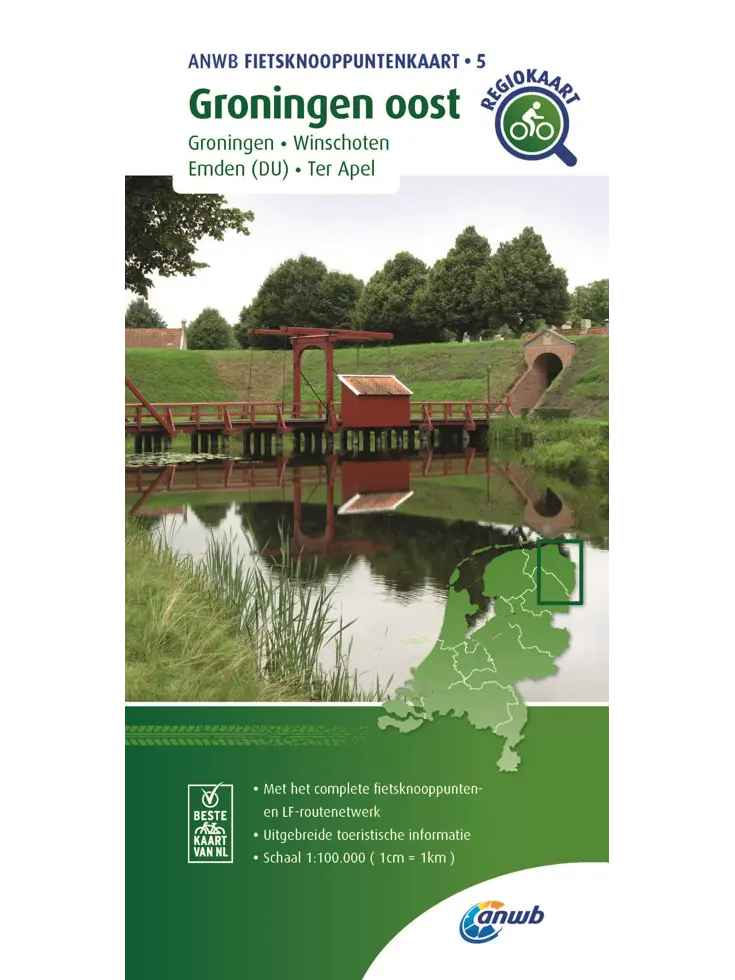 ANWB Knooppuntenkaart 5 Groningen-Oost