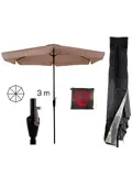 CUHOC Parasol Ecru 3m + Redlabel Parasolhoes