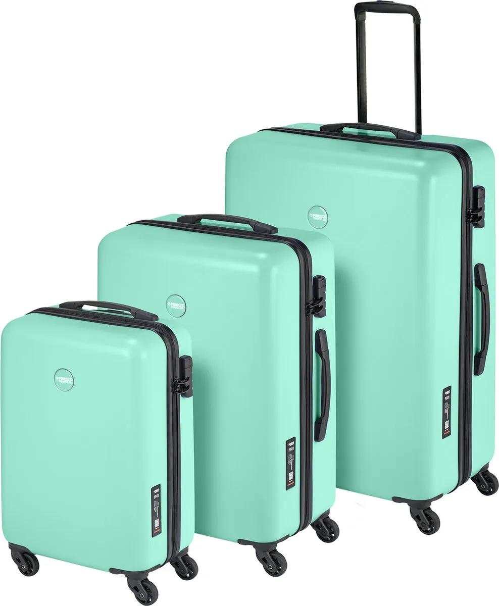 Princess Traveller  PT01 Set  Driedelige kofferset  SML  LichtGroen