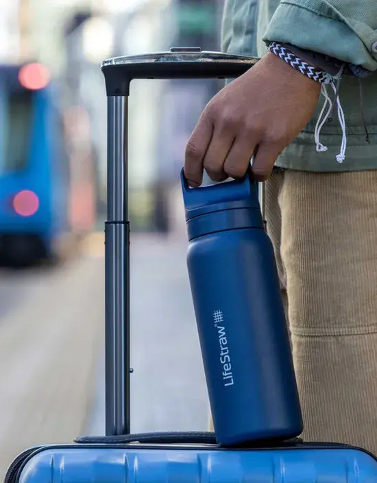 Lifestraw Go - RVS Waterfles 1L - Blauw