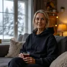 Infrarood verwarmde Hoodie Vrouw - Zwart