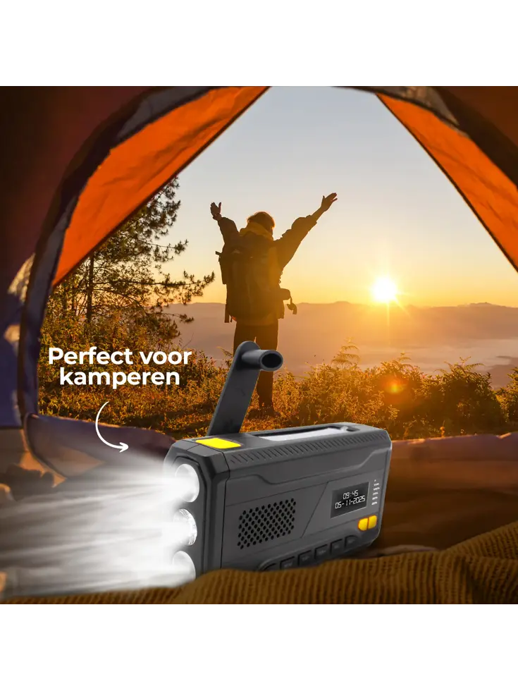 DAB+ Noodradio Zaklamp Solar Powerbank