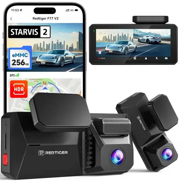 F77 V2 4K Touch Wifi GPS 2CH 256gb dashcam