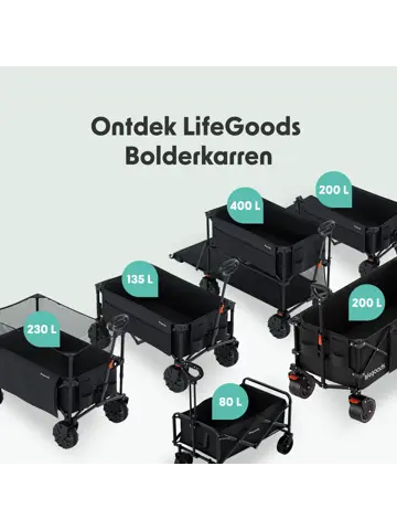 LifeGoods Dubbele Bolderkar – 200KG