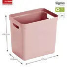 Sigma home - Opbergbox - 25L roze - 4-delig