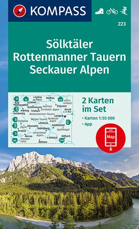 Kaart WK223 Sölktäler - Rottenmanner Tauern