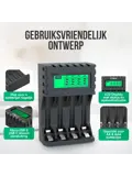 Batterijoplader USB - 4x AA/AAA
