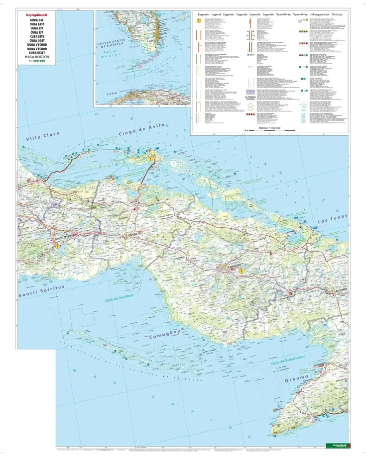Wegenkaart Cuba West en Oost 2-kaartenset