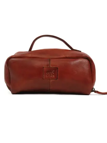 Simone - Leren toilettas - 3 vakken