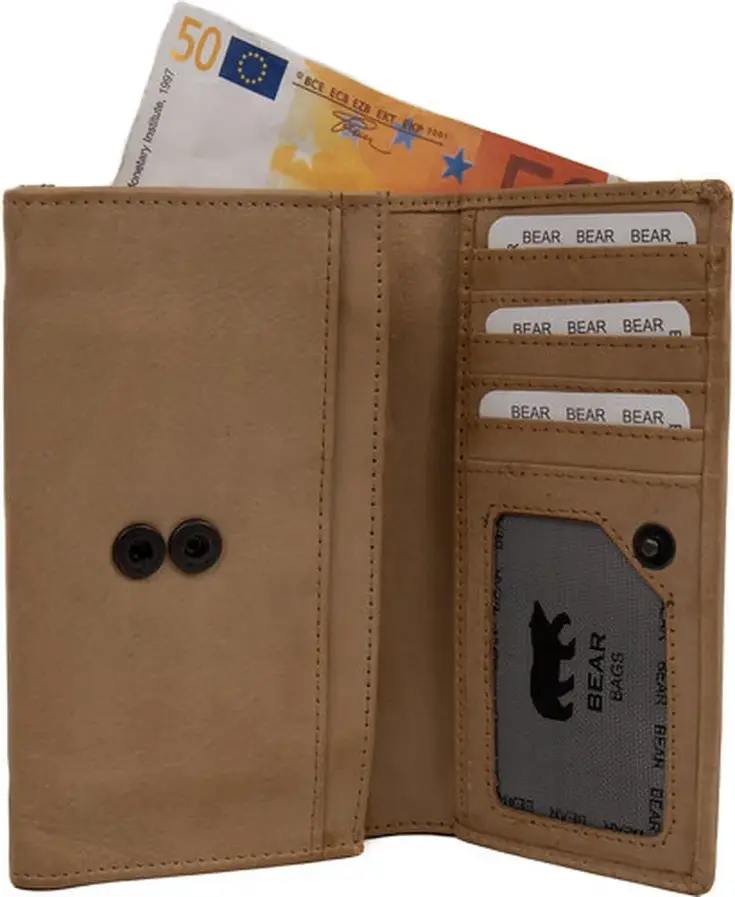 Sweety - XL portemonnee - Leer - Drukknoop