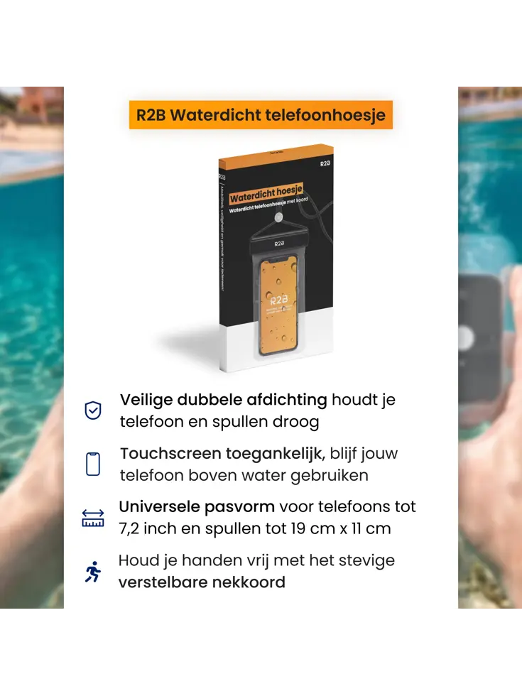 Waterdicht Telefoonhoesje met Koord 2x