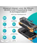 Solar Powerbank - 30.000mAh - 4 Panelen