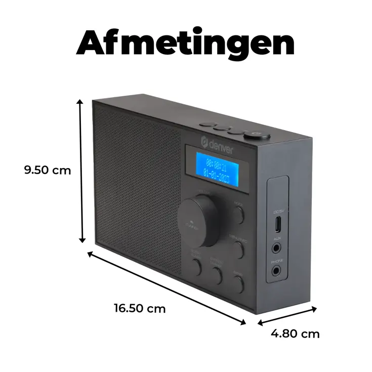 DAB51B DAB+/FM Radio Wekkerfunctie