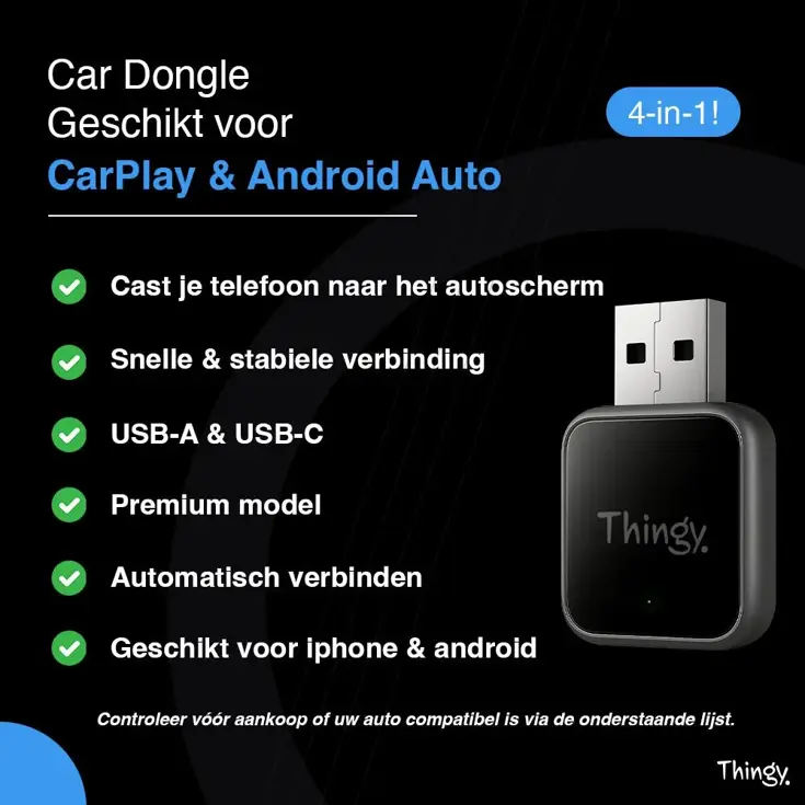 4-in-1 CarPlay & Android Auto Dongle