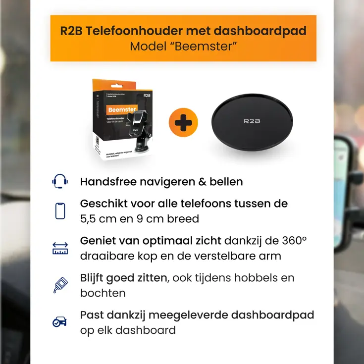 Telefoonhouder Auto Zuignap met Dashboard Pad