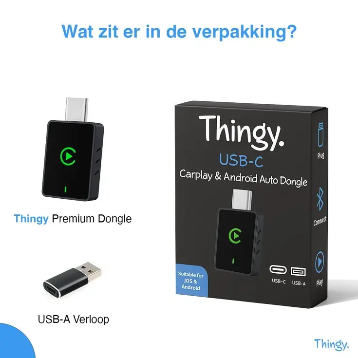 USB-C 2-in-1 CarPlay & Android Auto Dongle