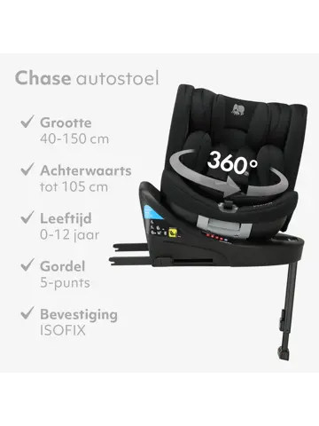 Chase Luxe i-Size Autostoel - Isofix + steunpoot