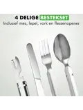 Reisbestek Set – Campingbestek To-Go Zilver