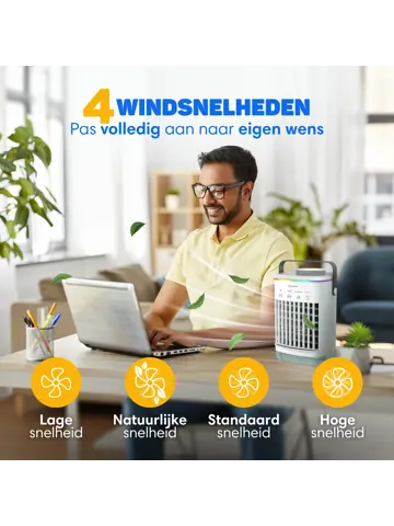 Mini Airco PRO - Tafelventilator incl Timer