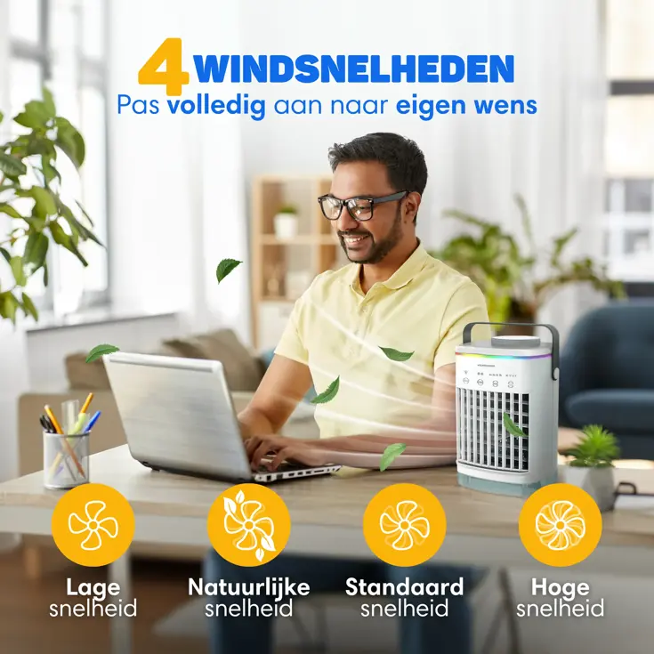 Mini Airco PRO - Tafelventilator incl Timer