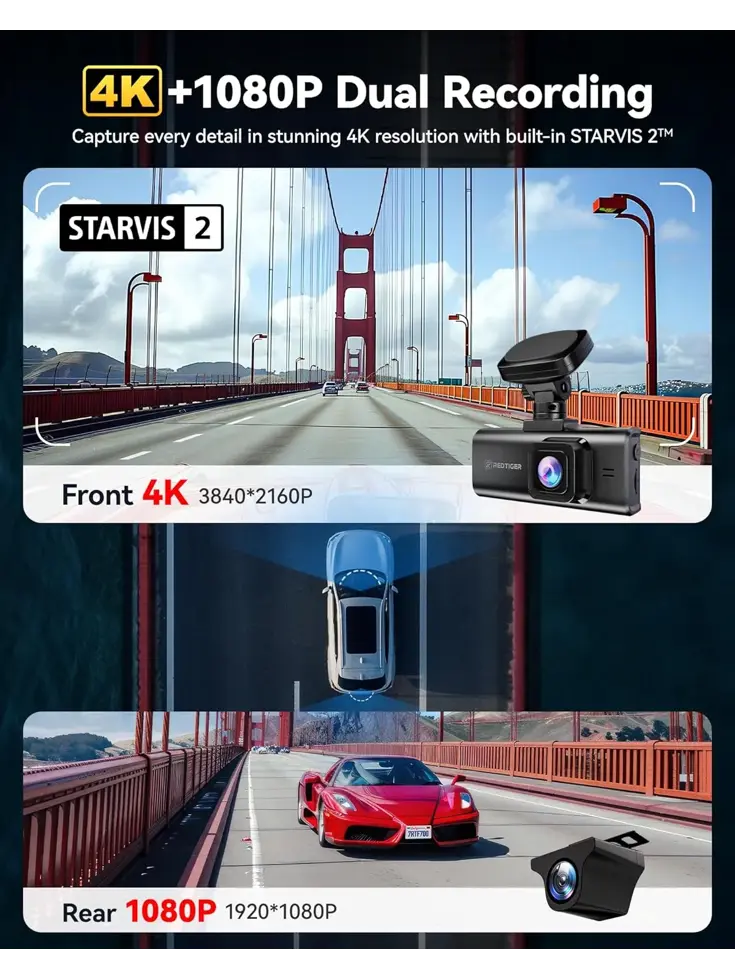 F7N Elite 4K Touch Wifi GPS 2CH 128gb dashcam