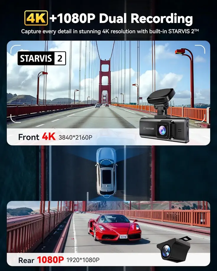 F7N Elite 4K Touch Wifi GPS 2CH 128gb dashcam
