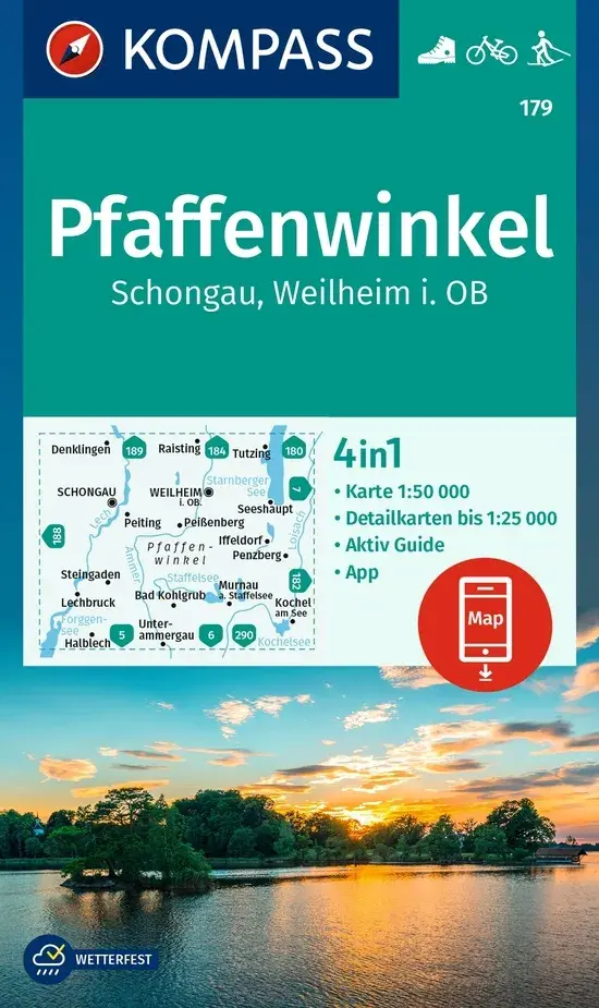 Kompass Wandelkaart WK179 Pfaffenwinkel